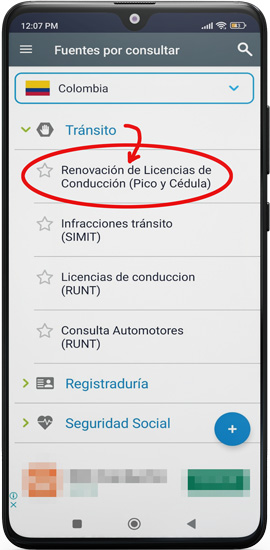 "Consultar Pico y Cédula Licencias en Verifíquese"